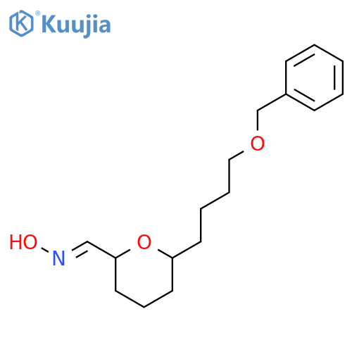 2H-Pyran-2-carboxaldehyde, tetrahydro-6-[4-(phenylmethoxy)butyl]-, oxime, (2R,6S)- structure