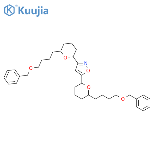 Isoxazole, 3,5-bis[(2S,6S)-tetrahydro-6-[4-(phenylmethoxy)butyl]-2H-pyran-2-yl]- structure