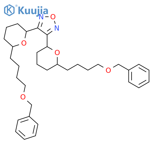 1,2,5-Oxadiazole, 3,4-bis[(2R,6S)-tetrahydro-6-[4-(phenylmethoxy)butyl]-2H-pyran-2-yl]- structure