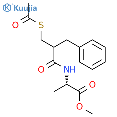 Alanine, N-[2-[(acetylthio)methyl]-1-oxo-3-phenylpropyl]-, methyl ester structure