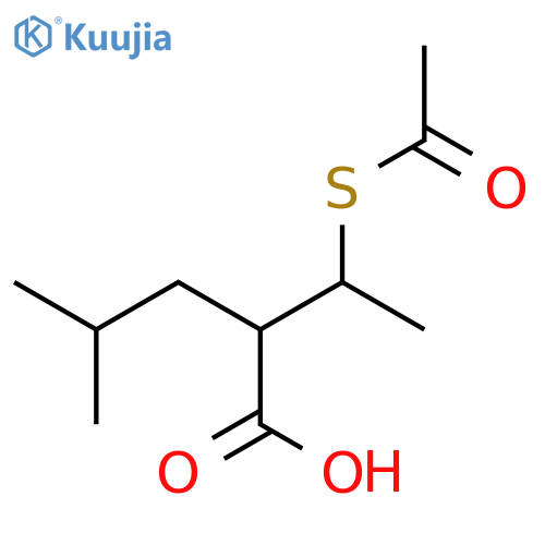 Pentanoic acid, 2-[1-(acetylthio)ethyl]-4-methyl- structure