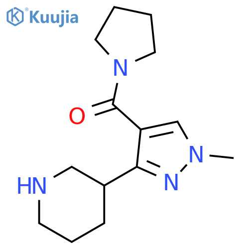 3-1-methyl-4-(pyrrolidine-1-carbonyl)-1H-pyrazol-3-ylpiperidine structure