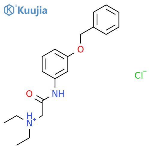 2-{[3-(benzyloxy)phenyl]amino}-N,N-diethyl-2-oxoethanaminium chloride structure
