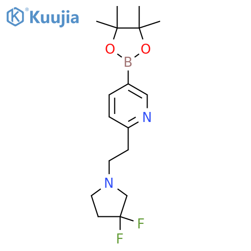 2-(2-(3,3-Difluoropyrrolidin-1-yl)ethyl)-5-(4,4,5,5-tetramethyl-1,3,2-dioxaborolan-2-yl)pyridine structure