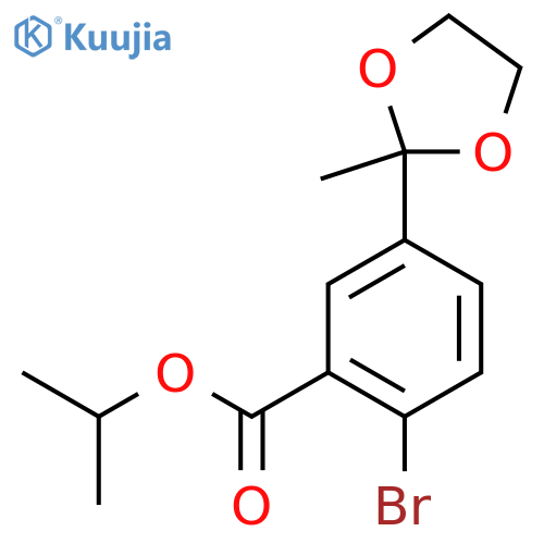 propan-2-yl 2-bromo-5-(2-methyl-1,3-dioxolan-2-yl)benzoate structure