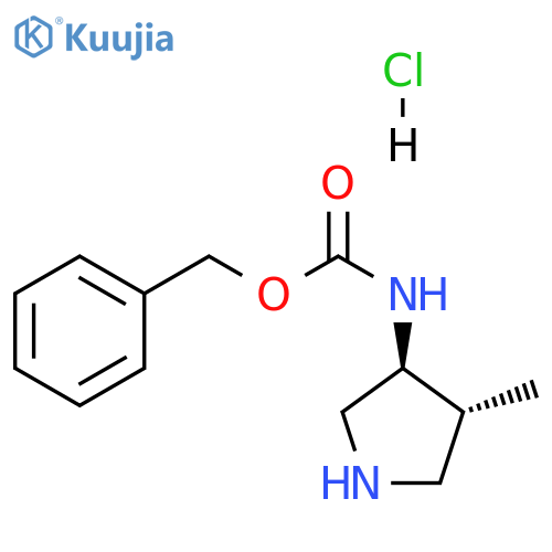 rac-benzyl N-(3R,4S)-4-methylpyrrolidin-3-ylcarbamate structure