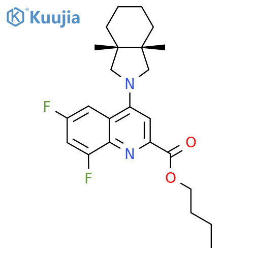 Butyl 4-((3aR,7aS)-3a,7a-dimethylhexahydro-1H-isoindol-2(3H)-yl)-6,8-difluoroquinoline-2-carboxylate structure