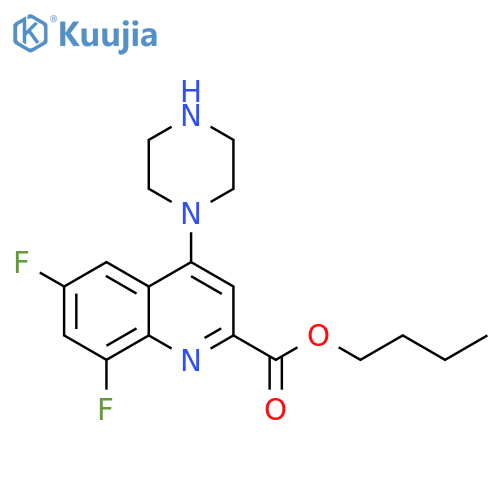 butyl 6,8-difluoro-4-(piperazin-1-yl)quinoline-2-carboxylate structure