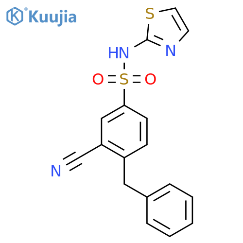 4-Benzyl-3-cyano-N-(thiazol-2-yl)benzenesulfonamide structure
