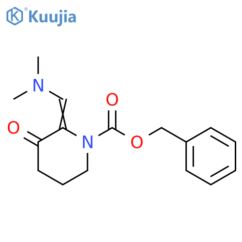 2-DiMethylaMinoMethylene-3-oxo-piperidine-1-carboxylic acid benzyl ester structure