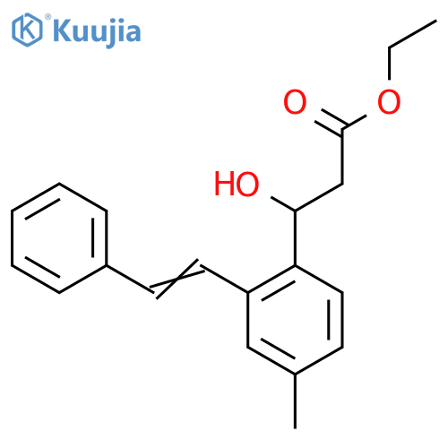 (E)-Ethyl 3-hydroxy-3-(4-methyl-2-styrylphenyl)propanoate structure