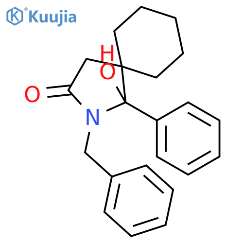 2-Azaspiro[4.5]decan-3-one, 1-hydroxy-1-phenyl-2-(phenylmethyl)- structure