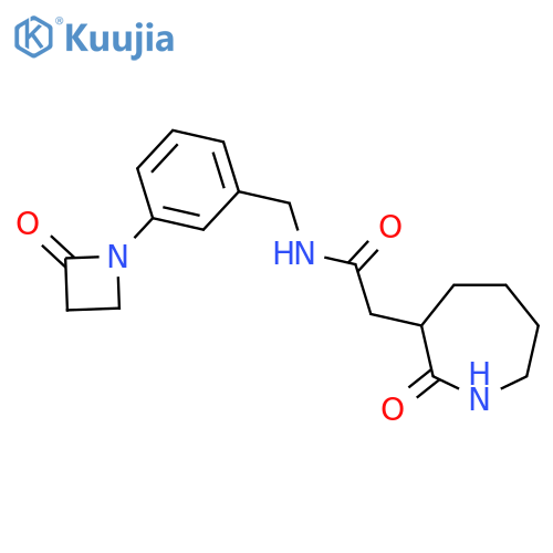 2-(2-Oxoazepan-3-yl)-N-[[3-(2-oxoazetidin-1-yl)phenyl]methyl]acetamide structure