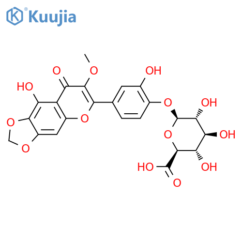 β-D-Glucopyranosiduronic acid, 2-hydroxy-4-(9-hydroxy-7-methoxy-8-oxo-8H-1,3-dioxolo[4,5-g][1]benzopyran-6-yl)phenyl (9CI, ACI) structure