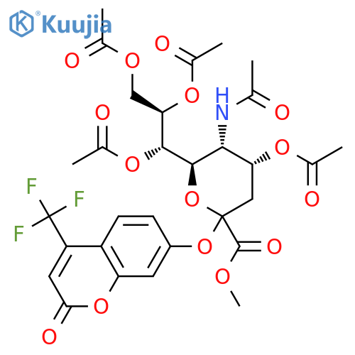 4-Trifluoromethylumbelliferyl Tetra-O-acetylated α-D-N-Acetylneuraminate Methyl Ester structure