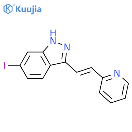 (E)-6-Iodo-3-(2-(pyridin-2-yl)vinyl)-1H-indazole structure