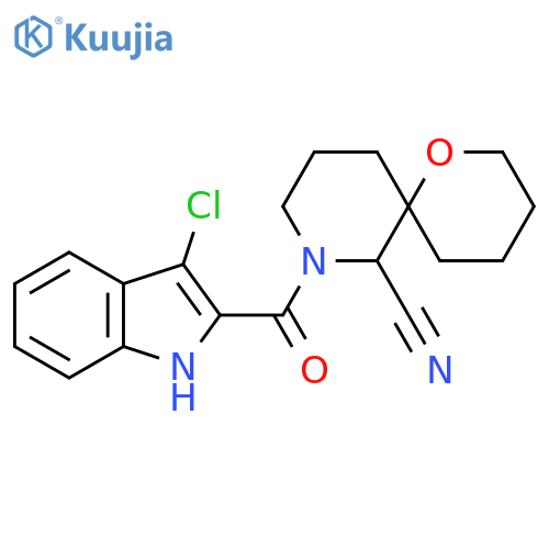 8-[(3-Chloro-1H-indol-2-yl)carbonyl]-1-oxa-8-azaspiro[5.5]undecane-7-carbonitrile structure
