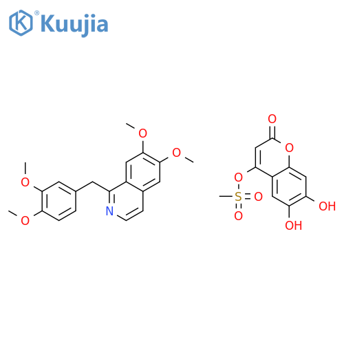 6,7,-dihydroxy-2-oxo-2H-1-benzopyran-4-methanesulphonic acid, compound with 1-[(3,4-dimethoxyphenyl)methyl]-6,7-dimethoxyisoquinoline (1:1) structure