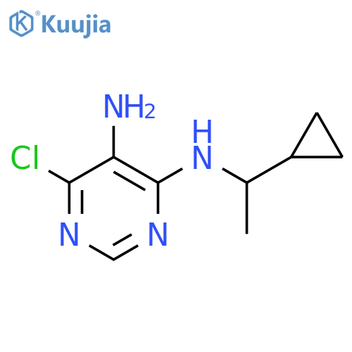 4,5-Pyrimidinediamine, 6-chloro-N4-(1-cyclopropylethyl)- structure