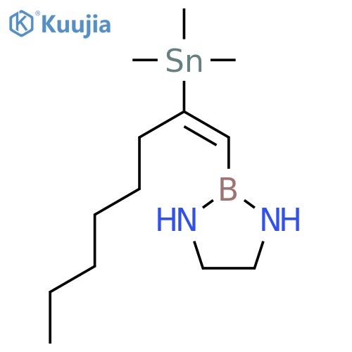 1,3,2-Diazaborolidine, 2-[2-(trimethylstannyl)-1-octenyl]- structure