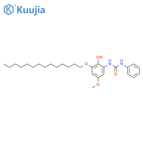 UREA, N-[2-HYDROXY-5-METHOXY-3-(TETRADECYLOXY)PHENYL]-N'-PHENYL- structure
