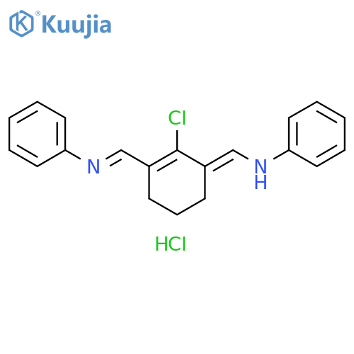 n-((2-chloro-3-((phenylimino)methyl)cyclohex-2-en-1-ylidene)methyl)aniline hydrochloride structure