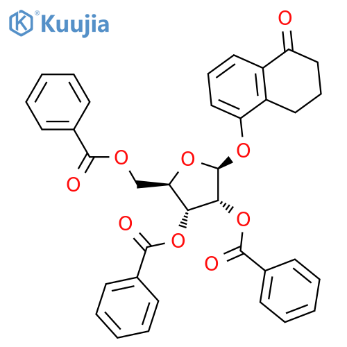 1(2H)-Naphthalenone,3,4-dihydro-5-[(2,3,5-tri-O-benzoyl-b-D-ribofuranosyl)oxy]- structure