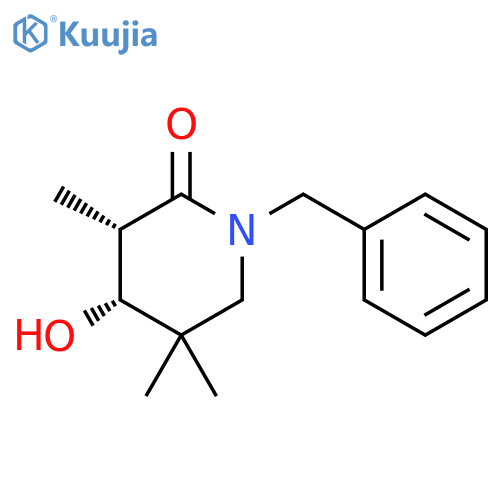 2-Piperidinone, 4-hydroxy-3,5,5-trimethyl-1-(phenylmethyl)-, cis- structure