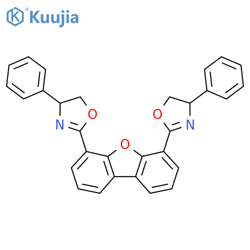 4-Phenyl-2-[6-(4-phenyl-4,5-dihydro-1,3-oxazol-2-yl)dibenzofuran-4-yl]-4,5-dihydro-1,3-oxazole structure