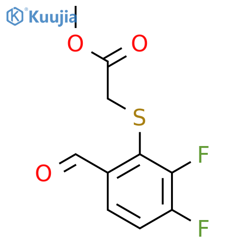 (2,3-Difluoro-6-formyl-phenylsulfanyl)-acetic acid methyl ester structure