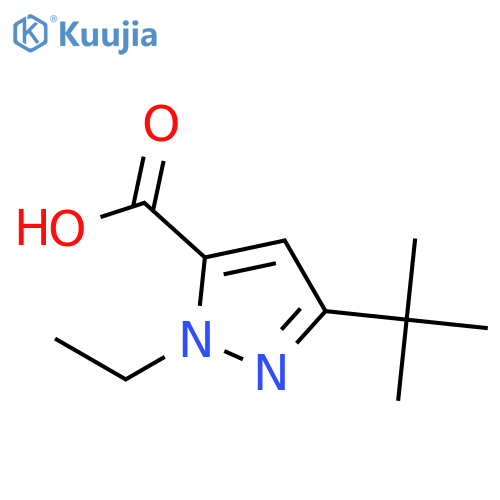 3-tert-butyl-1-ethyl-1H-pyrazole-5-carboxylic acid structure