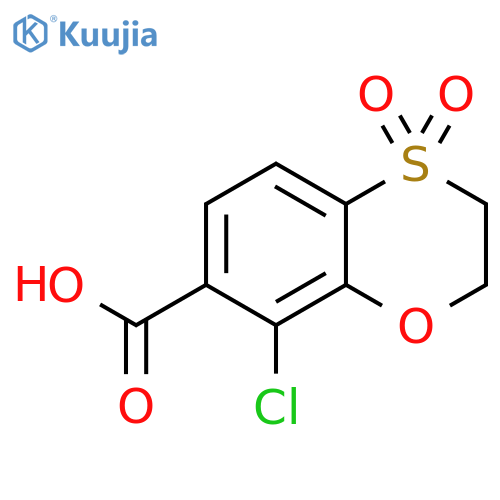 1,4-Benzoxathiin-7-carboxylic acid, 8-chloro-2,3-dihydro-, 4,4-dioxide structure