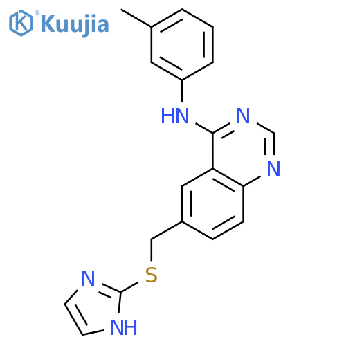 4-Quinazolinamine, 6-[(1H-imidazol-2-ylthio)methyl]-N-(3-methylphenyl)- structure