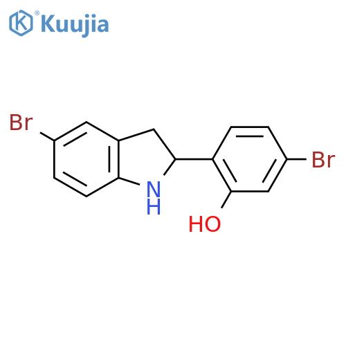 5-Bromo-2-(5-bromoindolin-2-yl)phenol structure