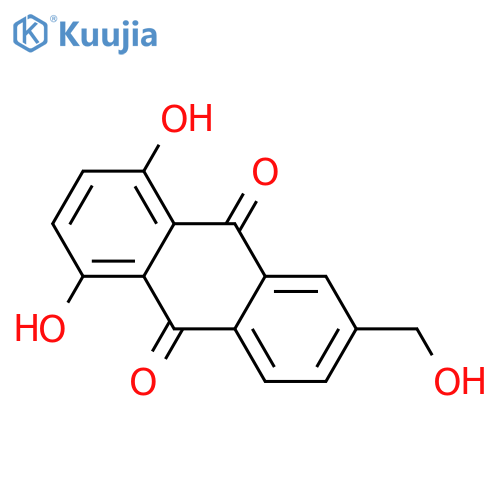 1,4-Dihydroxy-6-(hydroxymethyl)anthraquinone structure