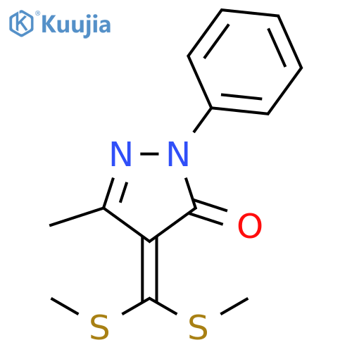 3H-Pyrazol-3-one,4-[bis(methylthio)methylene]-2,4-dihydro-5-methyl-2-phenyl- structure