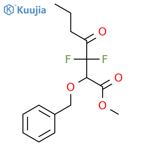 Heptanoic acid, 3,3-difluoro-4-oxo-2-(phenylmethoxy)-, methyl ester structure