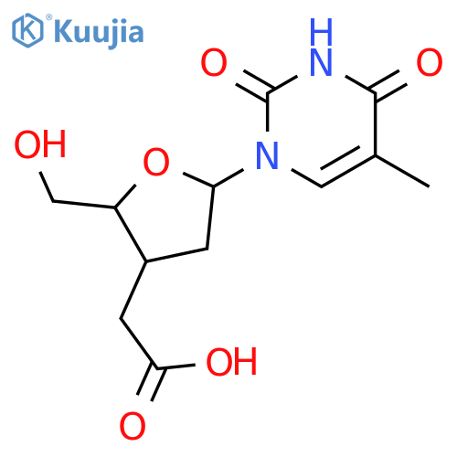2-[(2s,3r,5r)-2-(hydroxymethyl)-5-(5-methyl-2,4-dioxopyrimidin-1-yl)oxolan-3-yl]acetic Acid structure