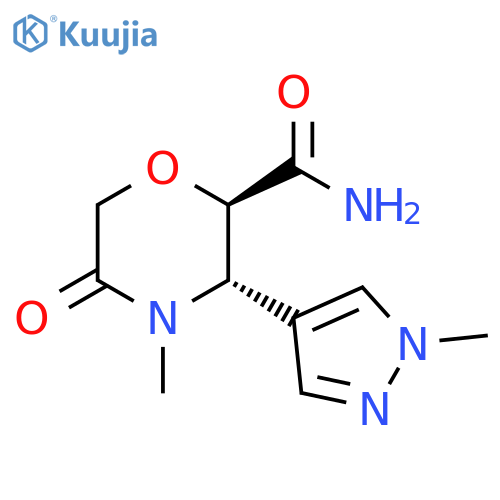 (2R,3S)-4-methyl-3-(1-methyl-1H-pyrazol-4-yl)-5-oxomorpholine-2-carboxamide, trans structure