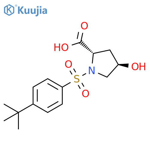 (2S,4R)-1-(4-tert-butylbenzenesulfonyl)-4-hydroxypyrrolidine-2-carboxylic acid structure