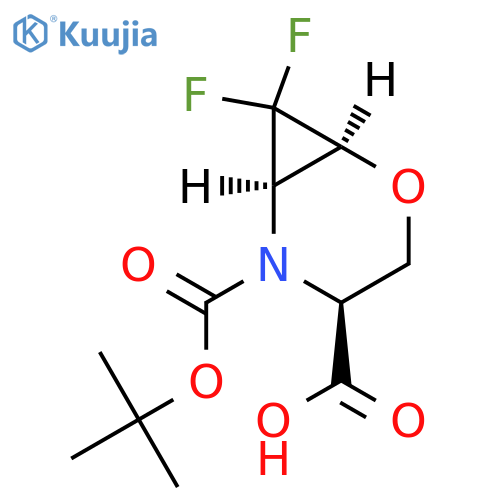 (1S,4S,6R)-5-(tert-butoxy)carbonyl-7,7-difluoro-2-oxa-5-azabicyclo4.1.0heptane-4-carboxylic acid structure