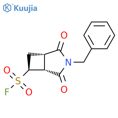 (1S,5R,6S)-3-benzyl-2,4-dioxo-3-azabicyclo3.2.0heptane-6-sulfonyl fluoride, trans structure