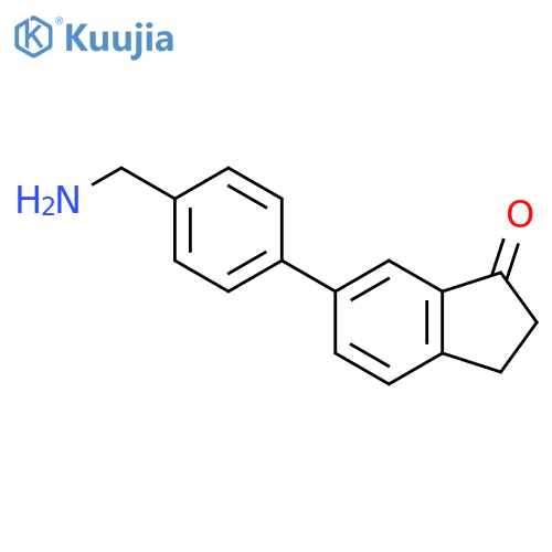 6-4-(aminomethyl)phenyl-2,3-dihydro-1H-inden-1-one structure