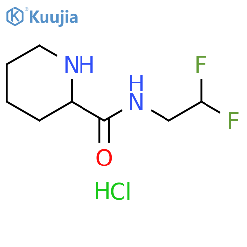 N-(2,2-difluoroethyl)piperidine-2-carboxamide hydrochloride structure