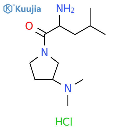 2-amino-1-3-(dimethylamino)pyrrolidin-1-yl-4-methylpentan-1-one dihydrochloride structure