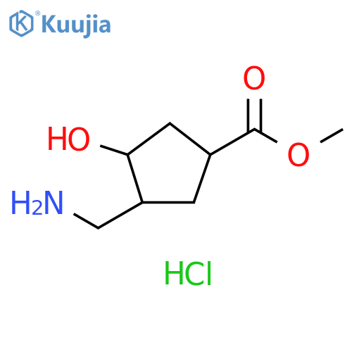 methyl 3-(aminomethyl)-4-hydroxycyclopentane-1-carboxylate hydrochloride structure