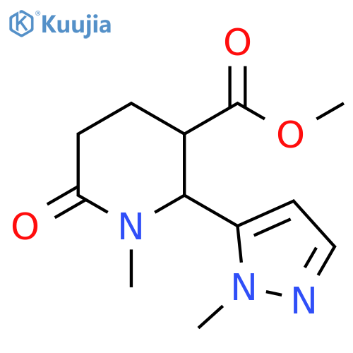 methyl 1-methyl-2-(1-methyl-1H-pyrazol-5-yl)-6-oxopiperidine-3-carboxylate structure