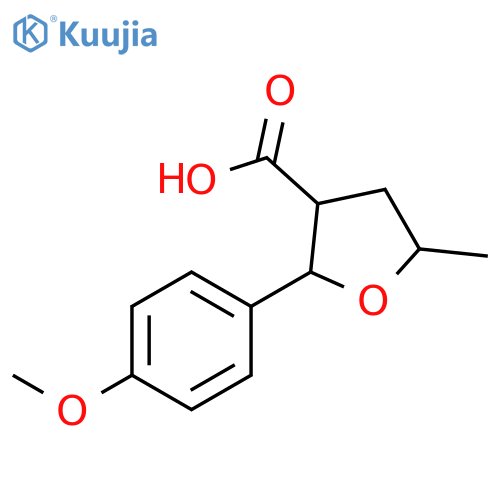 2-(4-methoxyphenyl)-5-methyloxolane-3-carboxylic acid structure