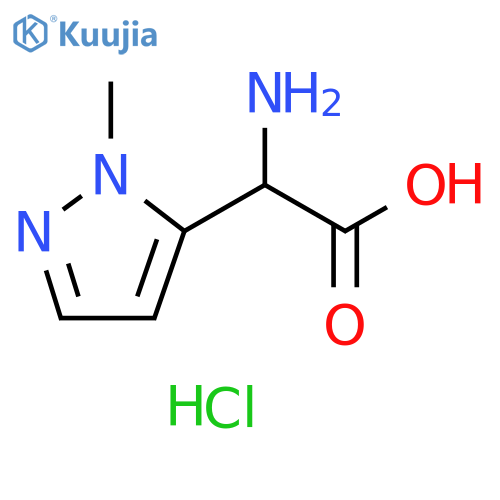 2-amino-2-(1-methyl-1H-pyrazol-5-yl)acetic acid hydrochloride structure