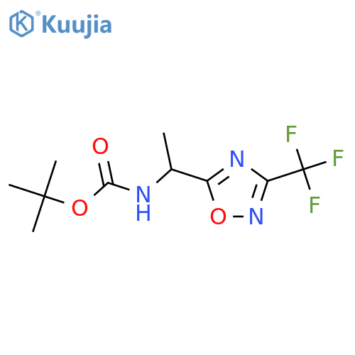 tert-butyl N-{1-3-(trifluoromethyl)-1,2,4-oxadiazol-5-ylethyl}carbamate structure